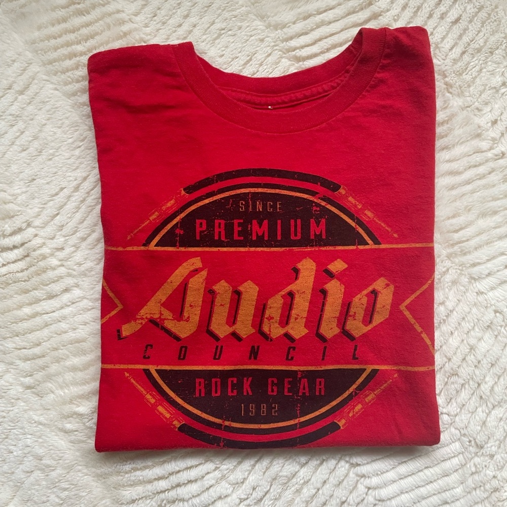 AUDIO COUNCIL Rock Gear T-Shirt Youth Medium Red
